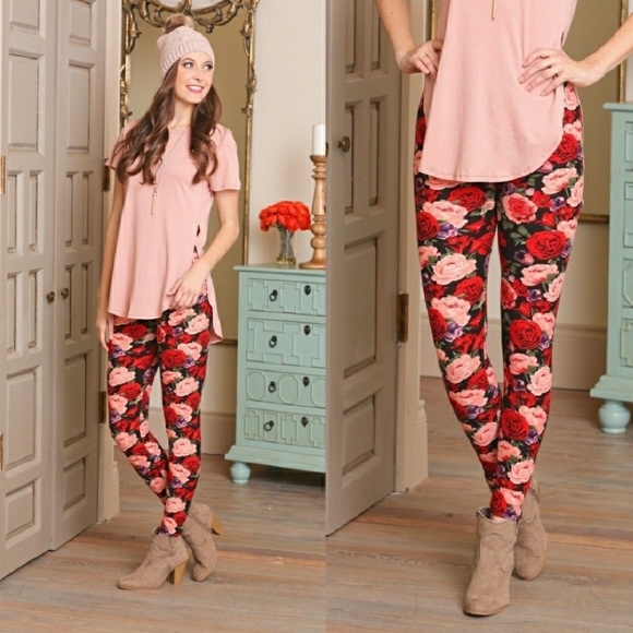 sᴀʟᴇ Coming up Roses Print Leggings - Picture 4 of 5